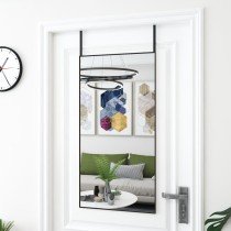 Türspiegel Schwarz 30x100 cm Glas und Aluminium