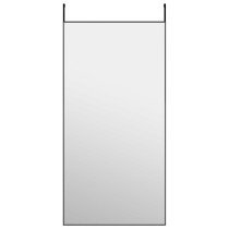 Türspiegel Schwarz 30x100 cm Glas und Aluminium