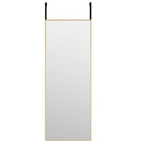 Türspiegel Schwarz 30x100 cm Glas und Aluminium