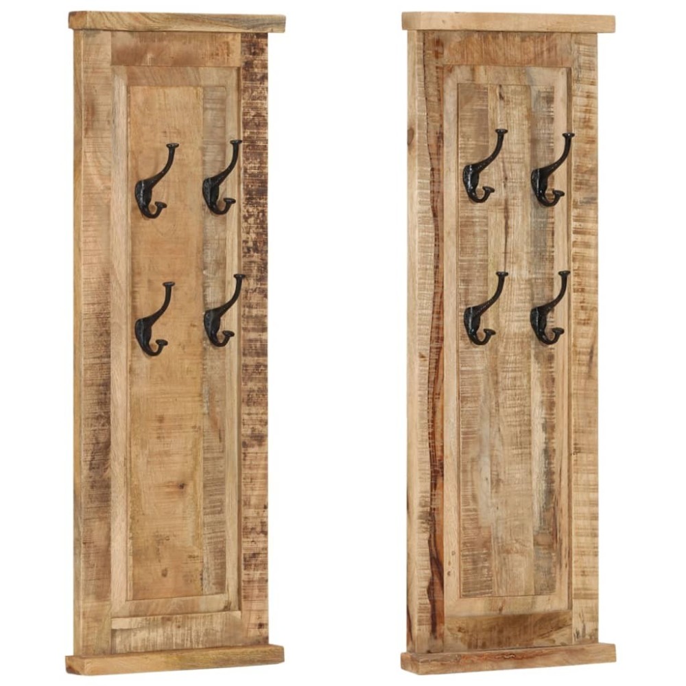 Coat Racks 2 pcs Solid Wood Acacia 38x100 cm