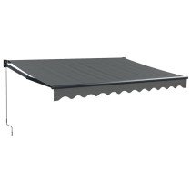 Markise Einziehbar Anthrazit 3x2,5 m Stoff und Aluminium
