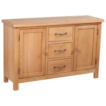 Sideboard mit 3 Schubladen 110x33,5x70 cm Massivholz Eiche