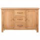 Sideboard with 3 Drawers 110x33.5x70 cm Solid Oak Wood