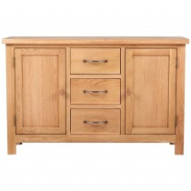 Sideboard mit 3 Schubladen 110x33,5x70 cm Massivholz Eiche