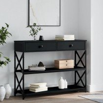 Console Table Black 100x28x75 cm Engineered Wood