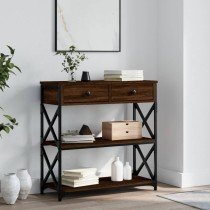 Console Table Brown Oak 100x28x75 cm Engineered Wood