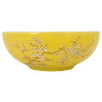 Countertop Basin White and Blue Round Î¦41x14 cm Ceramic