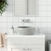 Countertop Basin White and Blue Round Î¦41x14 cm Ceramic