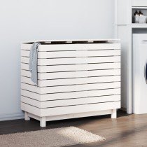 Laundry Basket Black 44x44x76 cm Solid Wood Pine