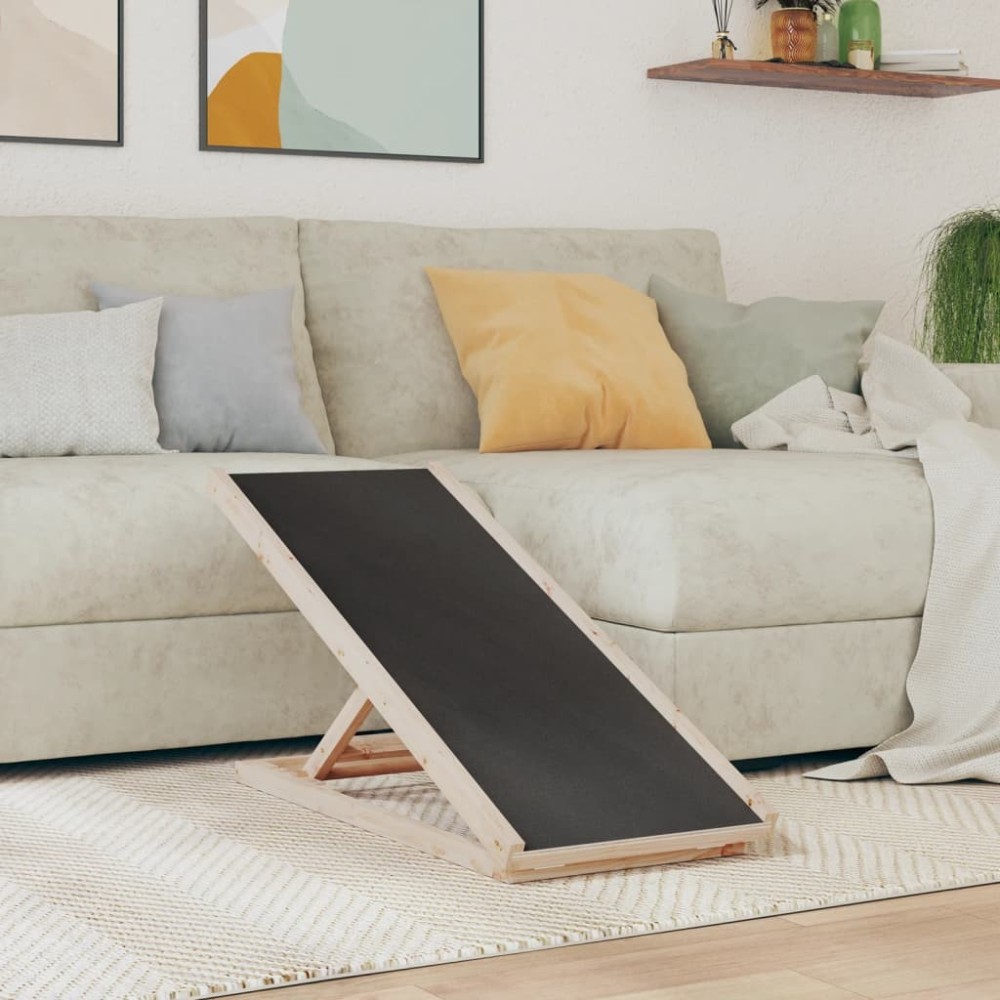 Dog Ramp Grey 70x35 cm Solid Wood Fir
