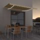 Manual Retractable Awning with LED 350x250 cm Cream