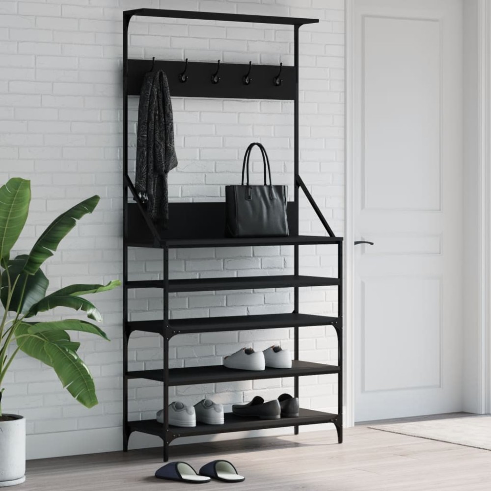 Clothes Rack with Shoe Storage Sonoma Oak 90x34x184 cm