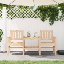 Garden Bench with Table 2-Seater Honey Brown Solid Wood Pine