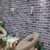 3D-Wandpaneele 10 Stk. Dunkelbraun & Grau Backstein-Optik EPS