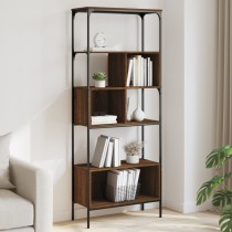 Bookcase 5-Tier Black 76x33x188.5 cm Engineered Wood