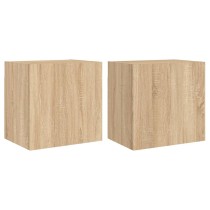TV Wall Cabinets 2 pcs Sonoma Oak 40.5x30x40 cm Engineered Wood