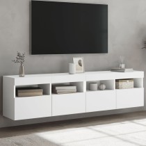 TV Wall Cabinets with LED Lights 2 pcs White 80x30x40 cm