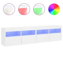 TV Wall Cabinets with LED Lights 2 pcs White 80x30x40 cm