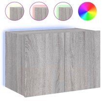 TV-Wandschrank mit LED-Leuchten Grau Sonoma 60x35x41 cm