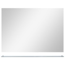 Wall Mirror with Shelf 80x60 cm Tempered Glass