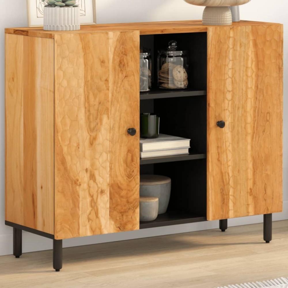 Side Cabinet 90x33x75 cm Solid Wood Acacia