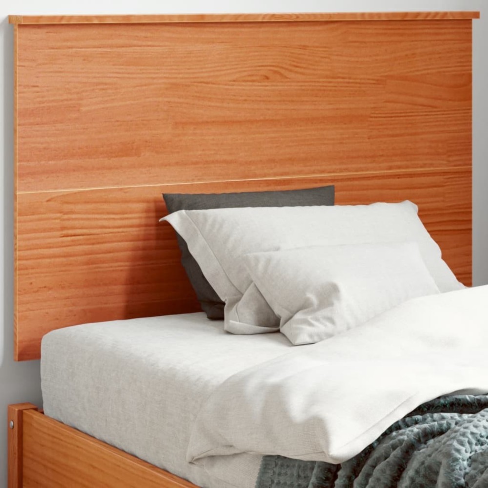 Headboard Wax Brown 90 cm Solid Wood Pine