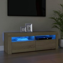TV Cabinet with LED Lights High Gloss Grey 120x35x40 cm