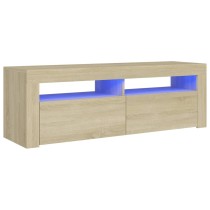 TV Cabinet with LED Lights High Gloss Grey 120x35x40 cm