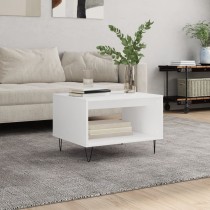 Coffee Table High Gloss White 60x50x40 cm Engineered Wood