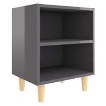 Bed Cabinet with Solid Wood Legs Sonoma Oak 40x30x50 cm