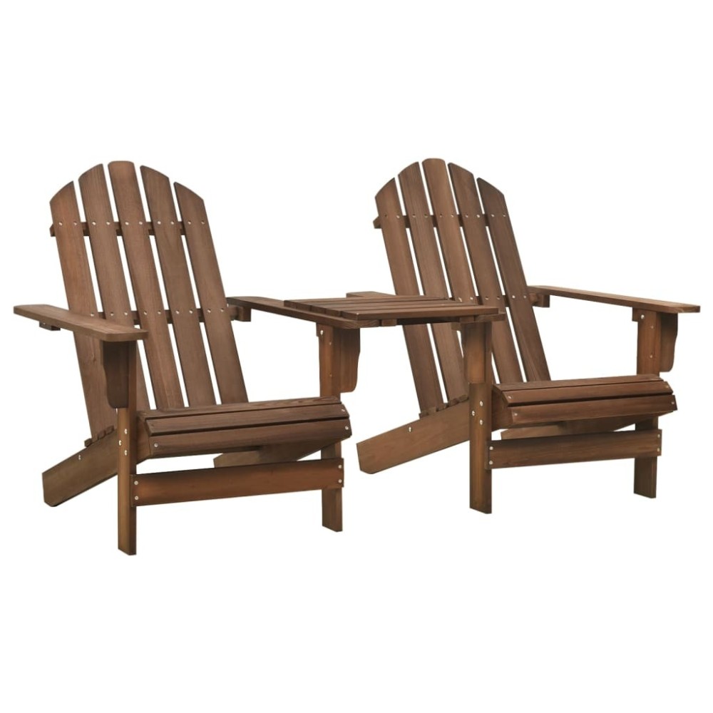 Garden Adirondack Chair Solid Fir Wood White