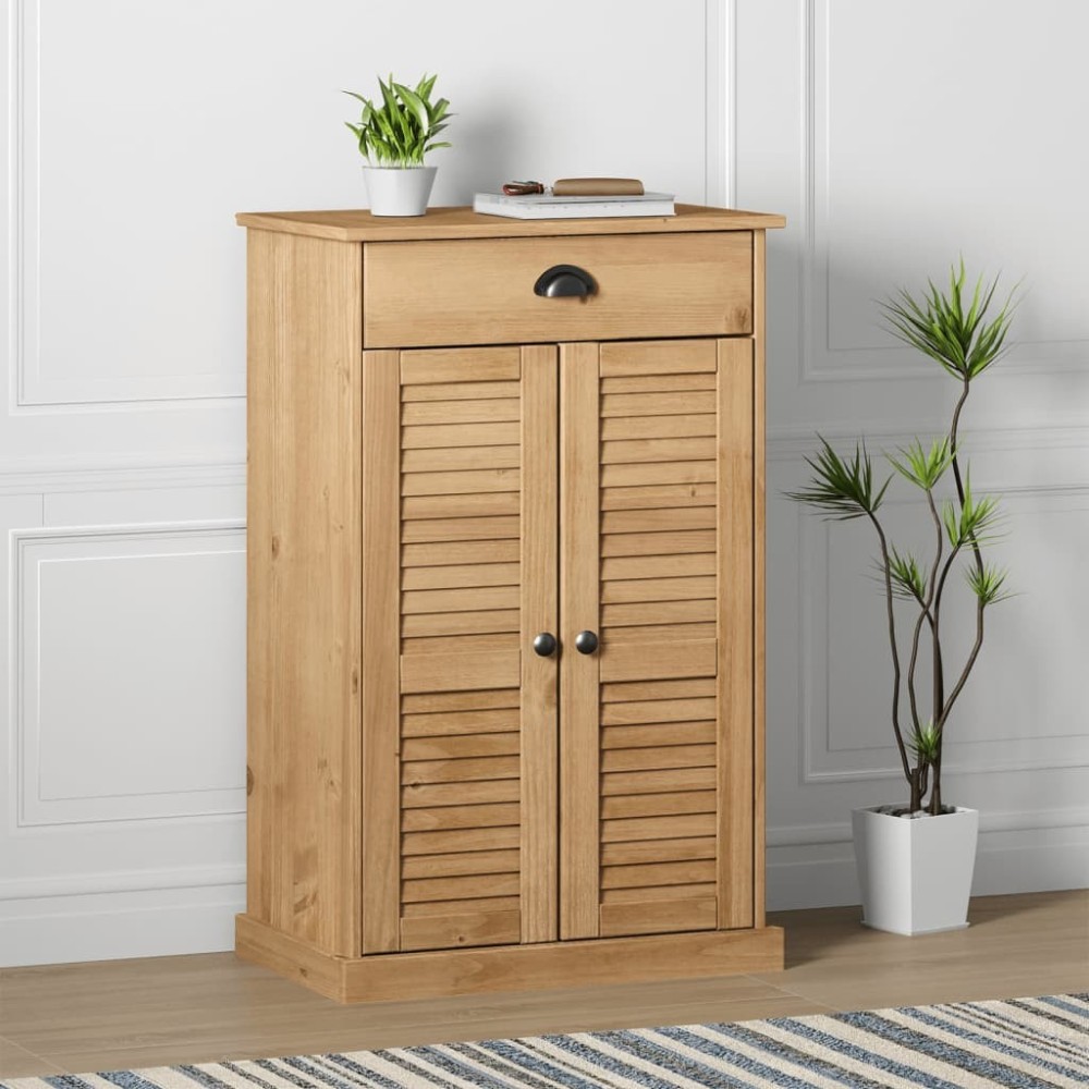 Shoe Cabinet VIGO Grey 60x35x96 cm Solid Wood Pine