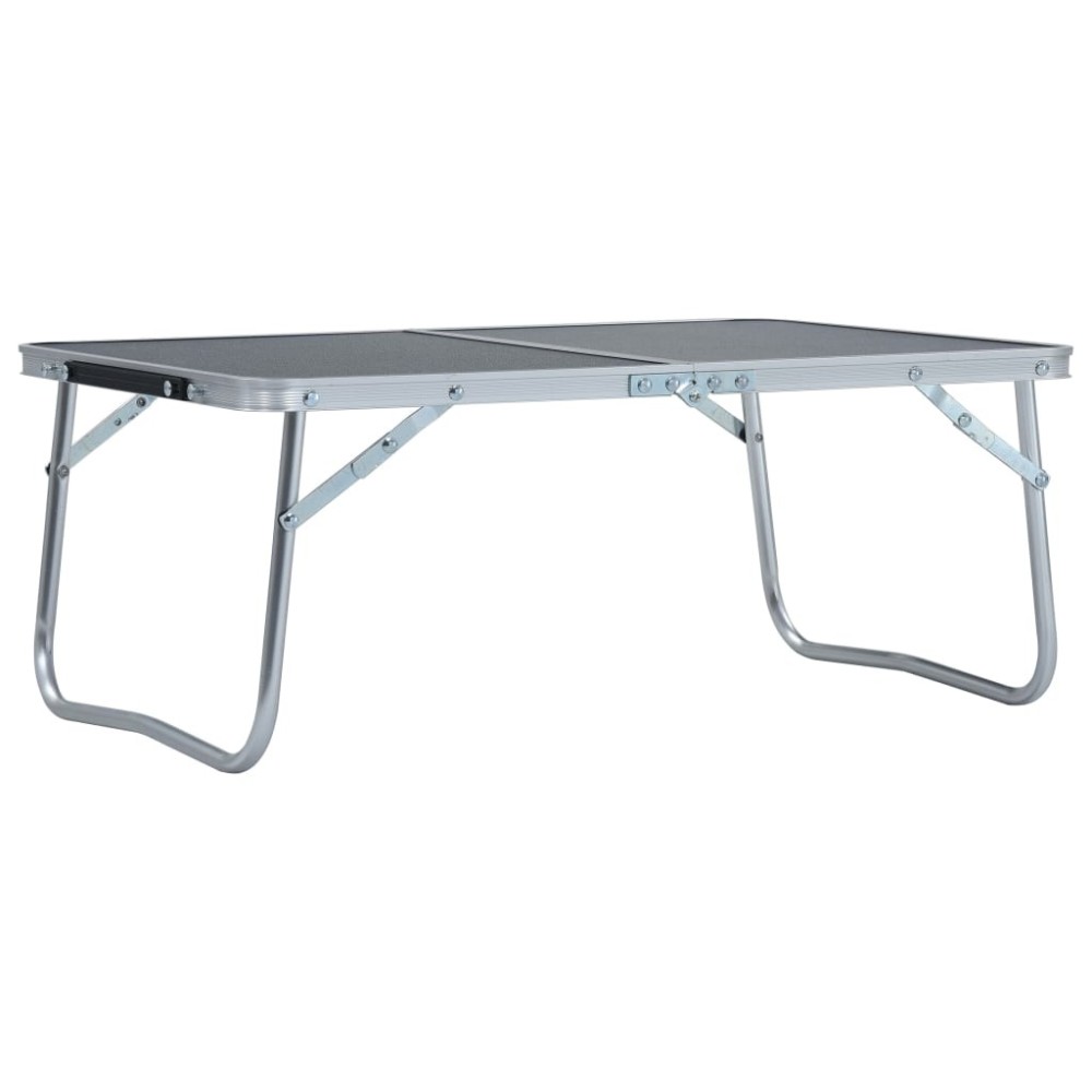 Folding Camping Table Grey Aluminium 60x40 cm