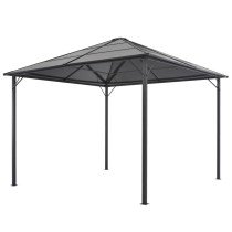 Gazebo with Roof Aluminium 4x3x2.6 m Black