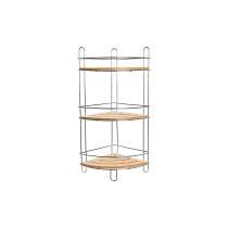 Bathroom Shelves DKD Home Decor Bamboo Aluminium Stainless chrome metal Natural 19,5 x 19,5 x 47 cm