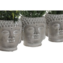 Decorative Plant Home ESPRIT Polyethylene Cement Buddha 10 x 10 x 21 cm (3 Units)