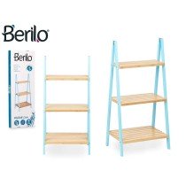 Bathroom Shelves Blue Natural Bamboo Pine 40,3 x 81,5 x 30 cm